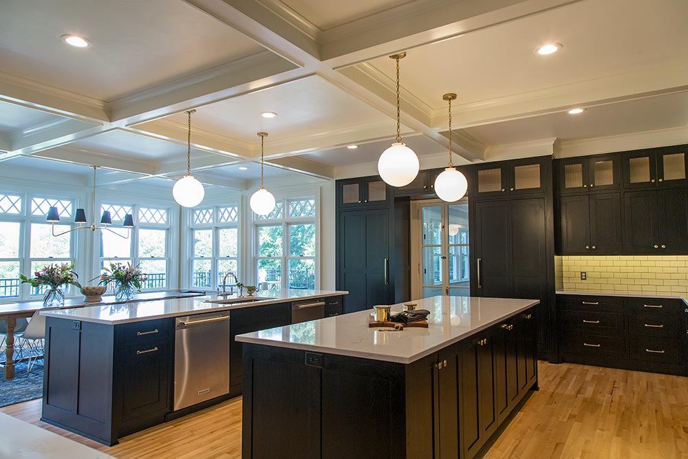 Historic Renovation Double Island Kitchen