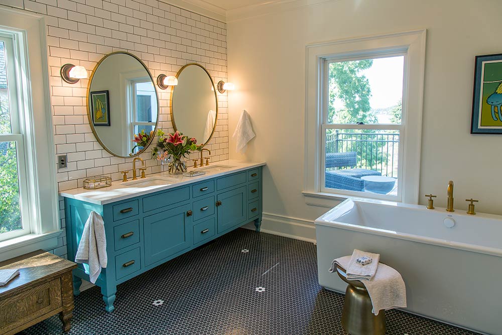 Historic Renovation Master Bath Double Sink