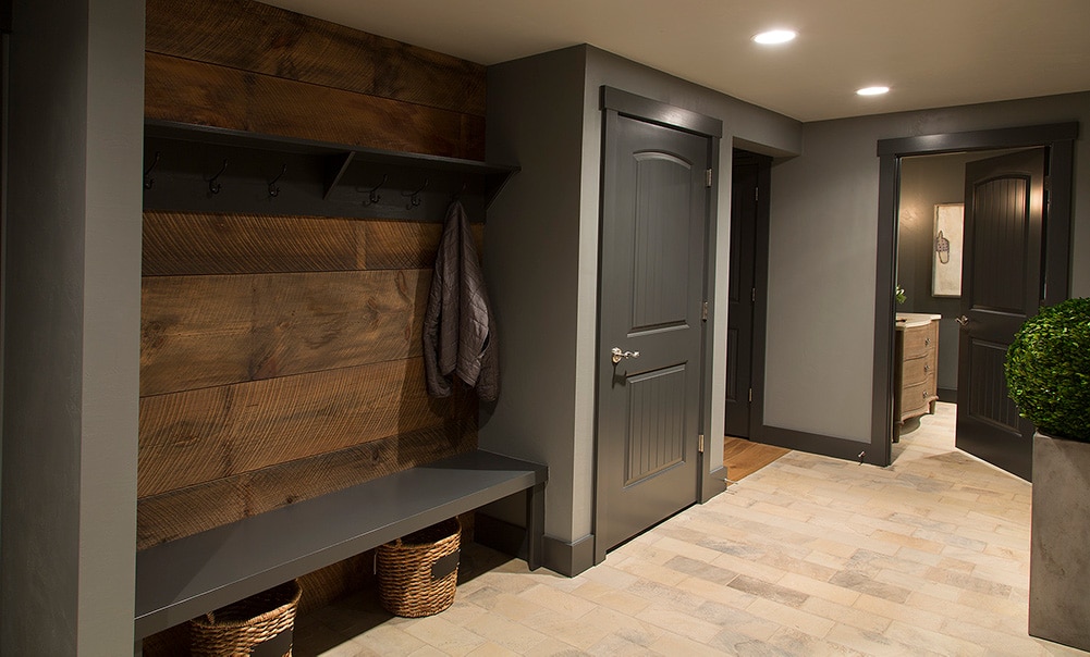 Cozy Lower Level Renovation Mudroom