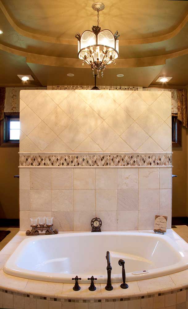 New Construction Italian English Blend Master Bathroom