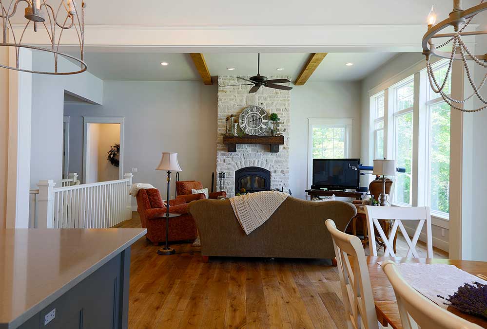 New Construction Whitecliff Cottage Living Room