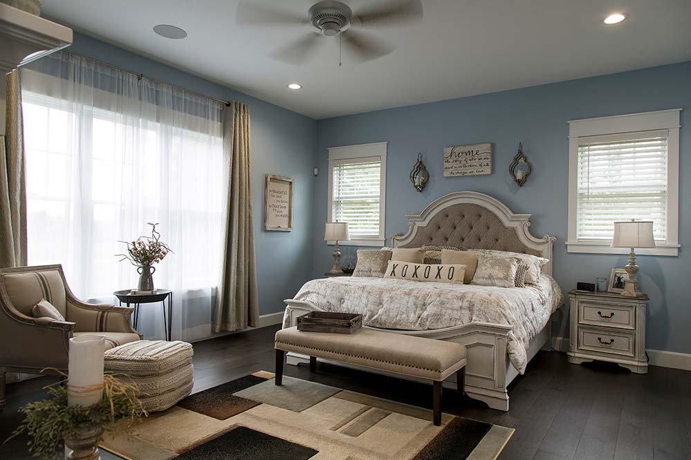 New Construction Northwoods Farmhouse Master Bedroom