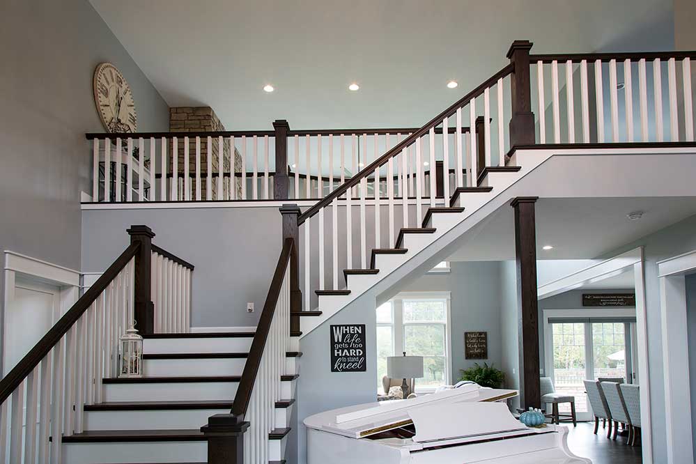 New Construction Northwoods Farmhouse Stairway