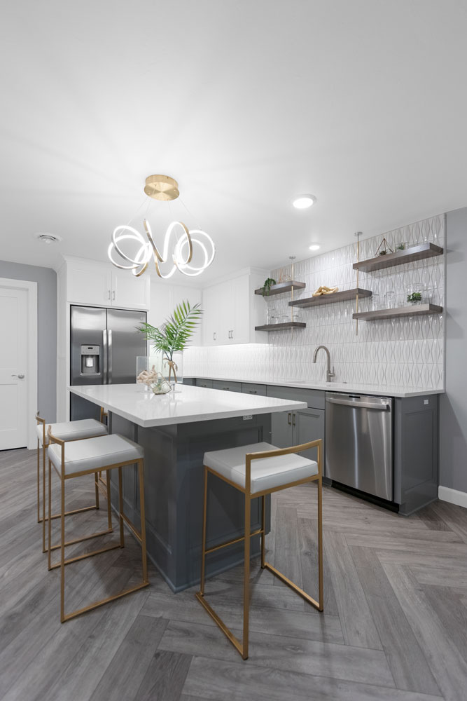 Chic Basement Retreat Kitchen Area