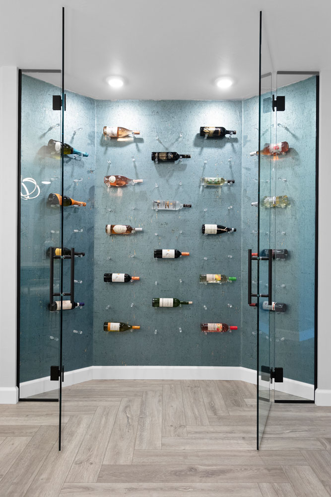 Chic Basement Retreat Wine Cellar