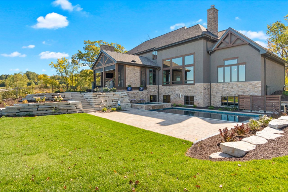 New Construction Mountain Chalet Retreat Backyard